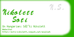 nikolett soti business card